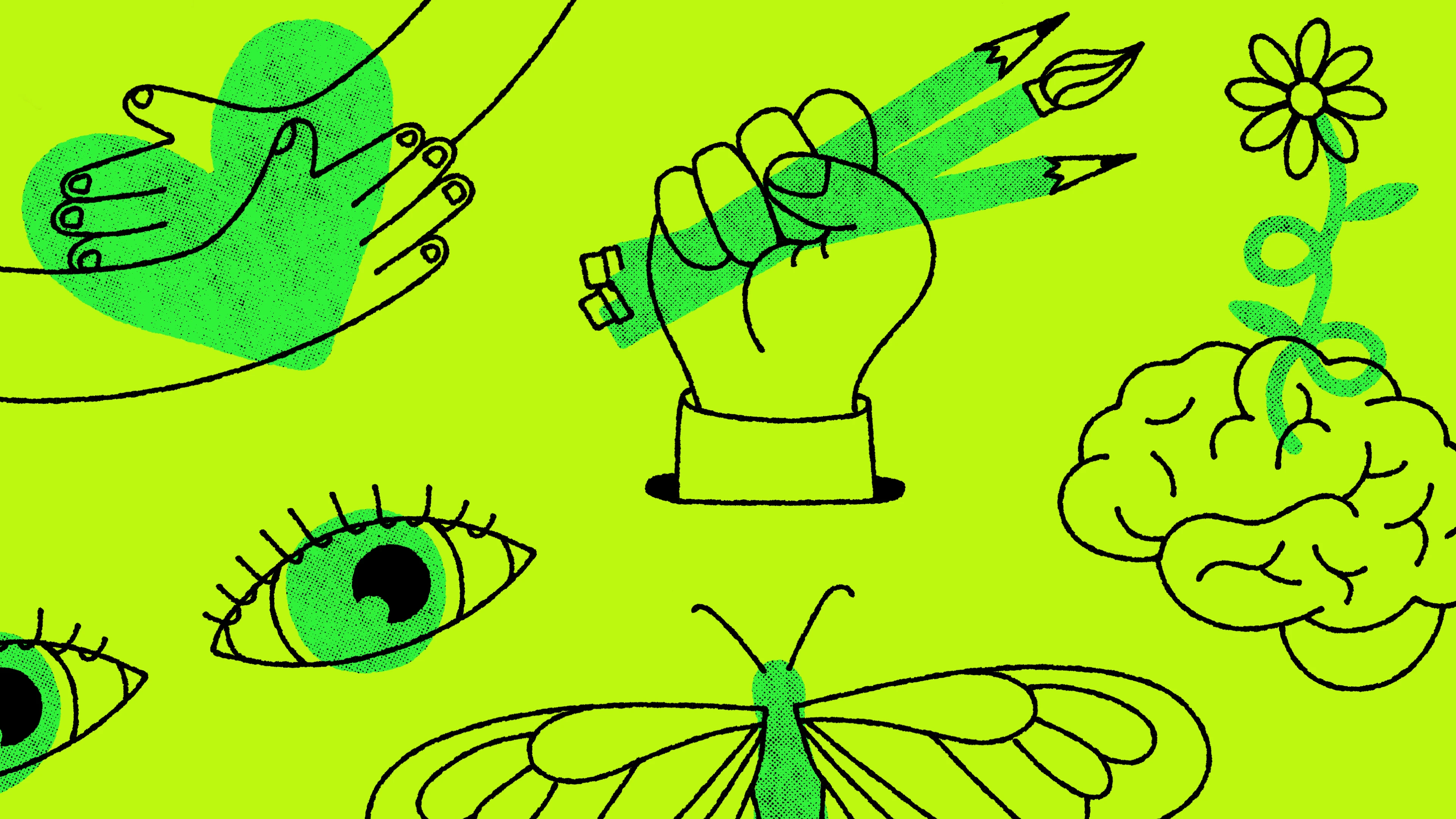 An illustration evoking the human and machine intersection at the edge of an AI economy